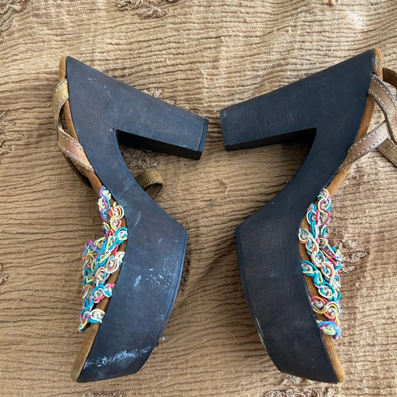 Sbicca Vintage Collection Wood and Leather pumps fits like 8.5 - Picture 3 of 7